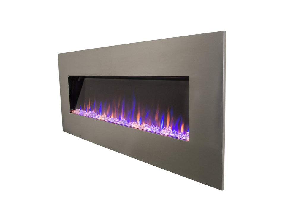 AudioFlare Stainless 50" Recessed Electric Fireplace Touchstone