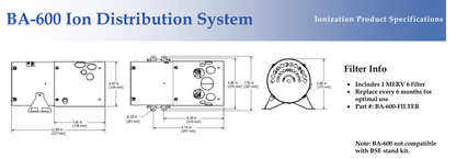 BA-600 Ion Distribution System - BSE Industrial Air Purifier BSE