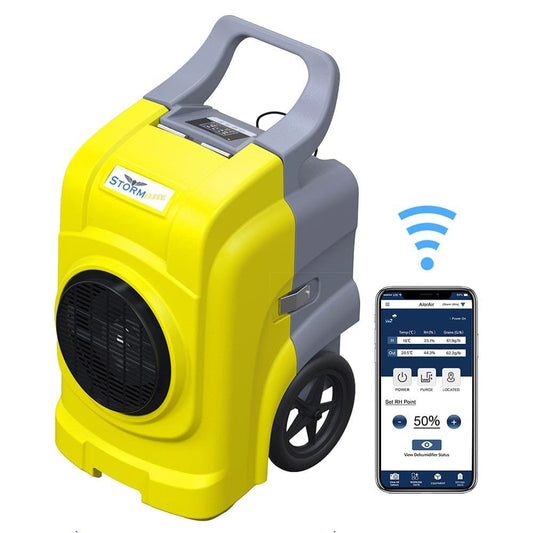 Dehumidifiers Alorair Storm Elite Smart WIFI Dehumidifier, 125 PPD Commercial Dehumidifier with Pump Yellow Alorair