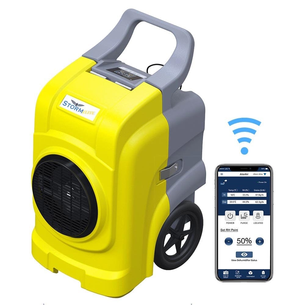 Dehumidifiers Alorair Storm Elite Smart WIFI Dehumidifier, 125 PPD Commercial Dehumidifier with Pump Yellow Alorair