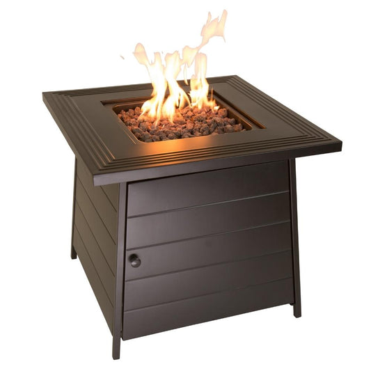 Fire Table The Anderson, LP Gas Fire Pit 28" Steel Mantel Mr. Bar-B-Q Products
