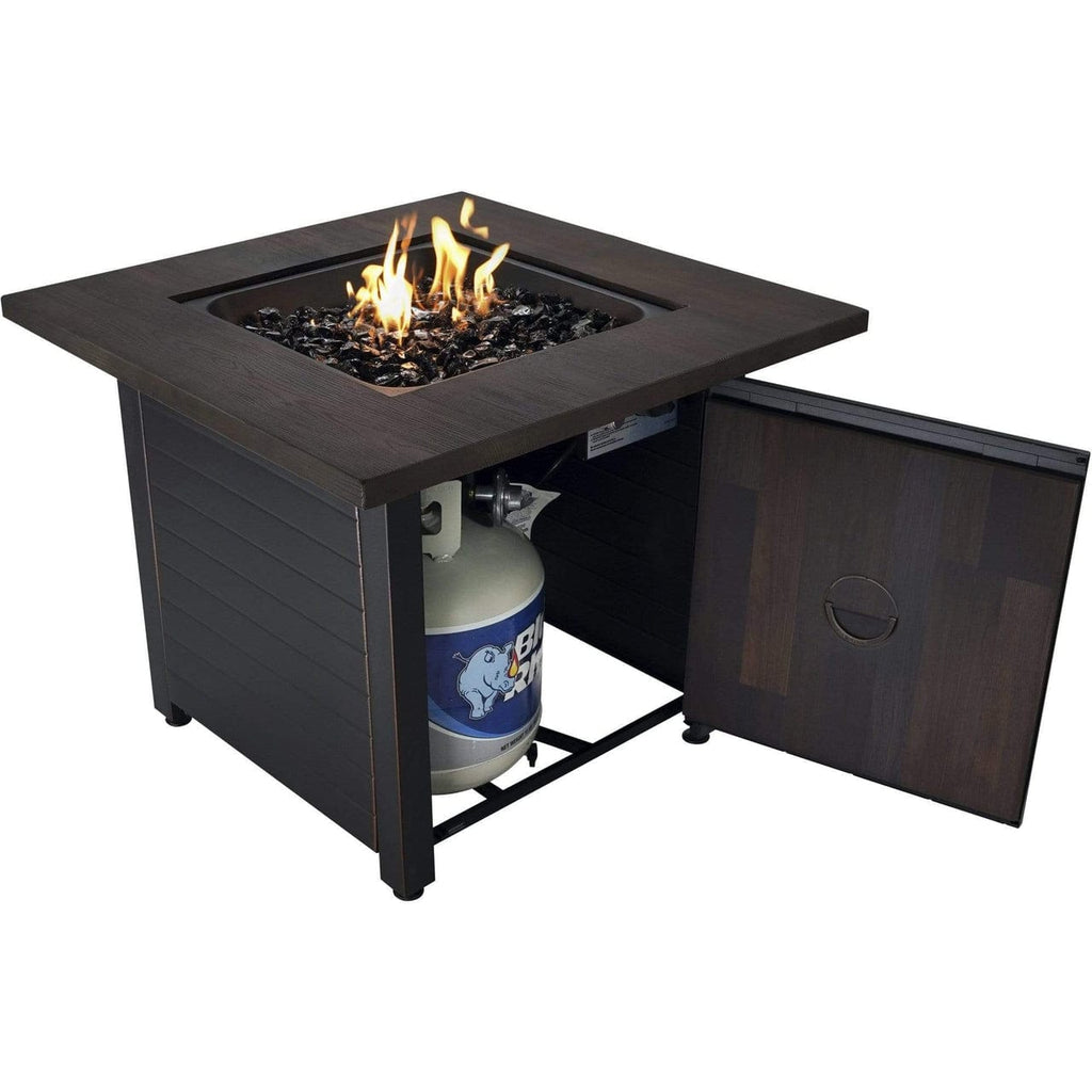 Fire Table The Spencer, 30" LP Gas Outdoor Fire Pit with Printed Resin Mantel Mr. Bar-B-Q Products