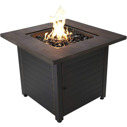 Fire Table The Spencer, 30" LP Gas Outdoor Fire Pit with Printed Resin Mantel Mr. Bar-B-Q Products