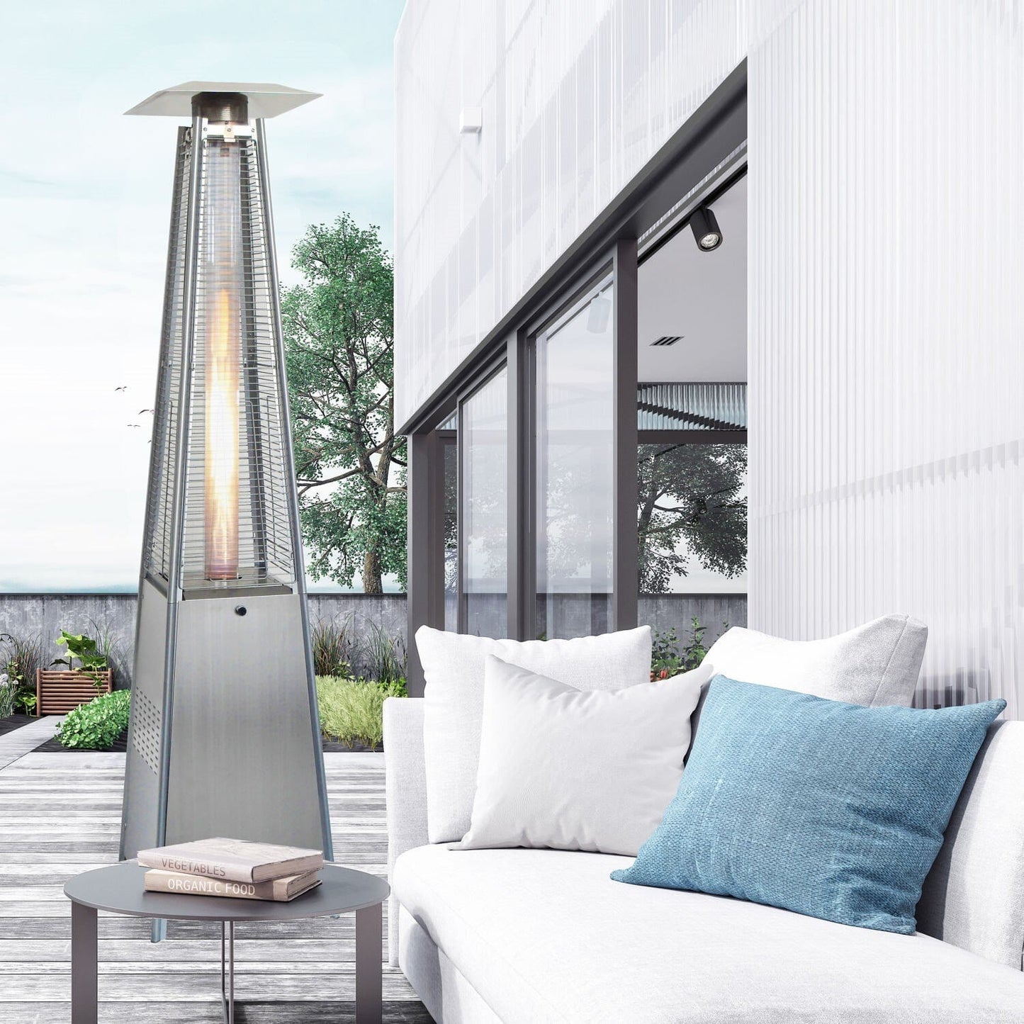 Patio Heater Hanover/HAN102SSL Pyramid Flame Glass patio heater Hanover