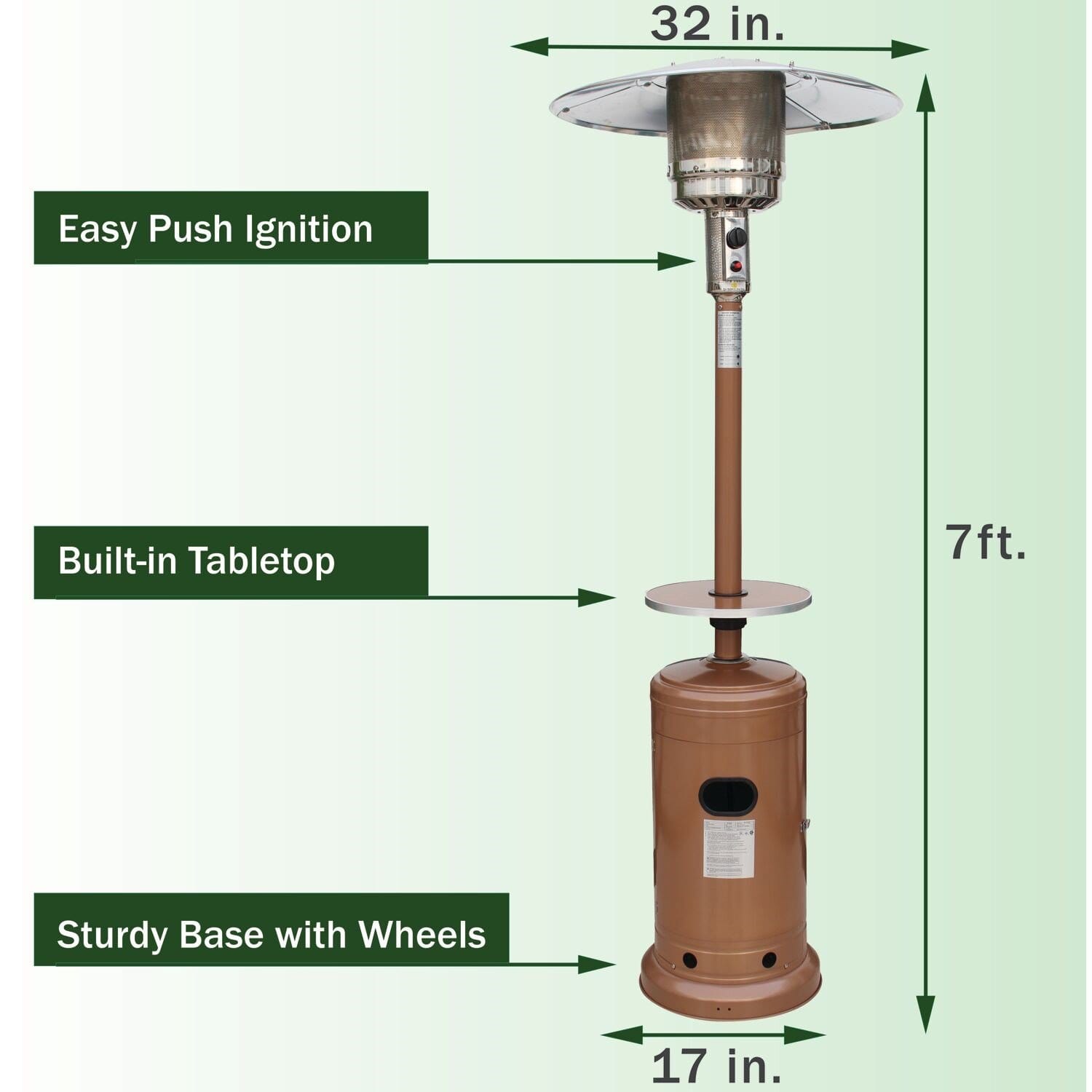 Patio Heater Hanover/HAN005AB - Steel Umbrella Patio Heater Hanover