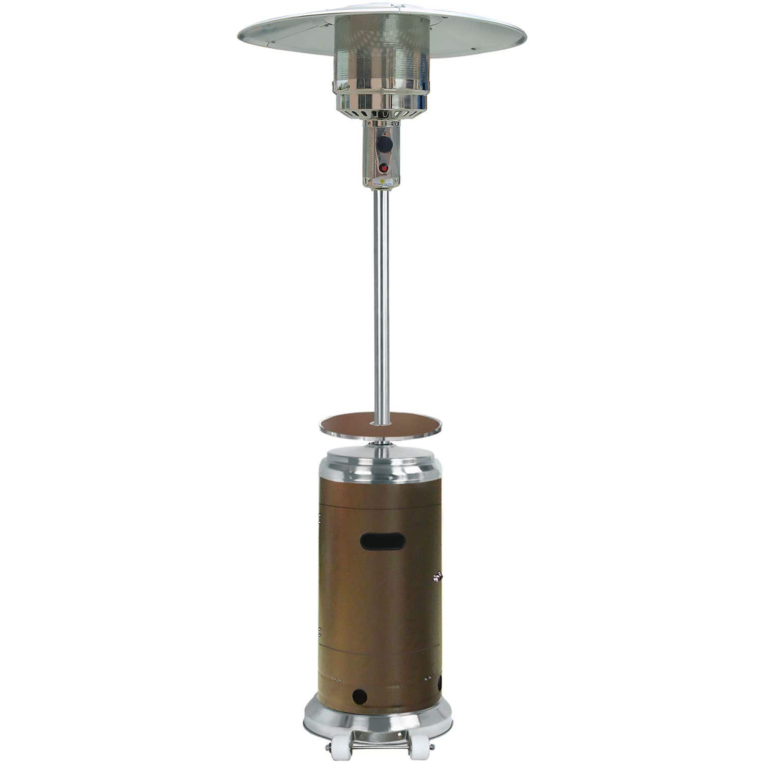 hanover steel umbrella patio heater Hanover Bronze Stainless Steel 7-foot 41,000-BTU Umbrella Propane Patio Heater