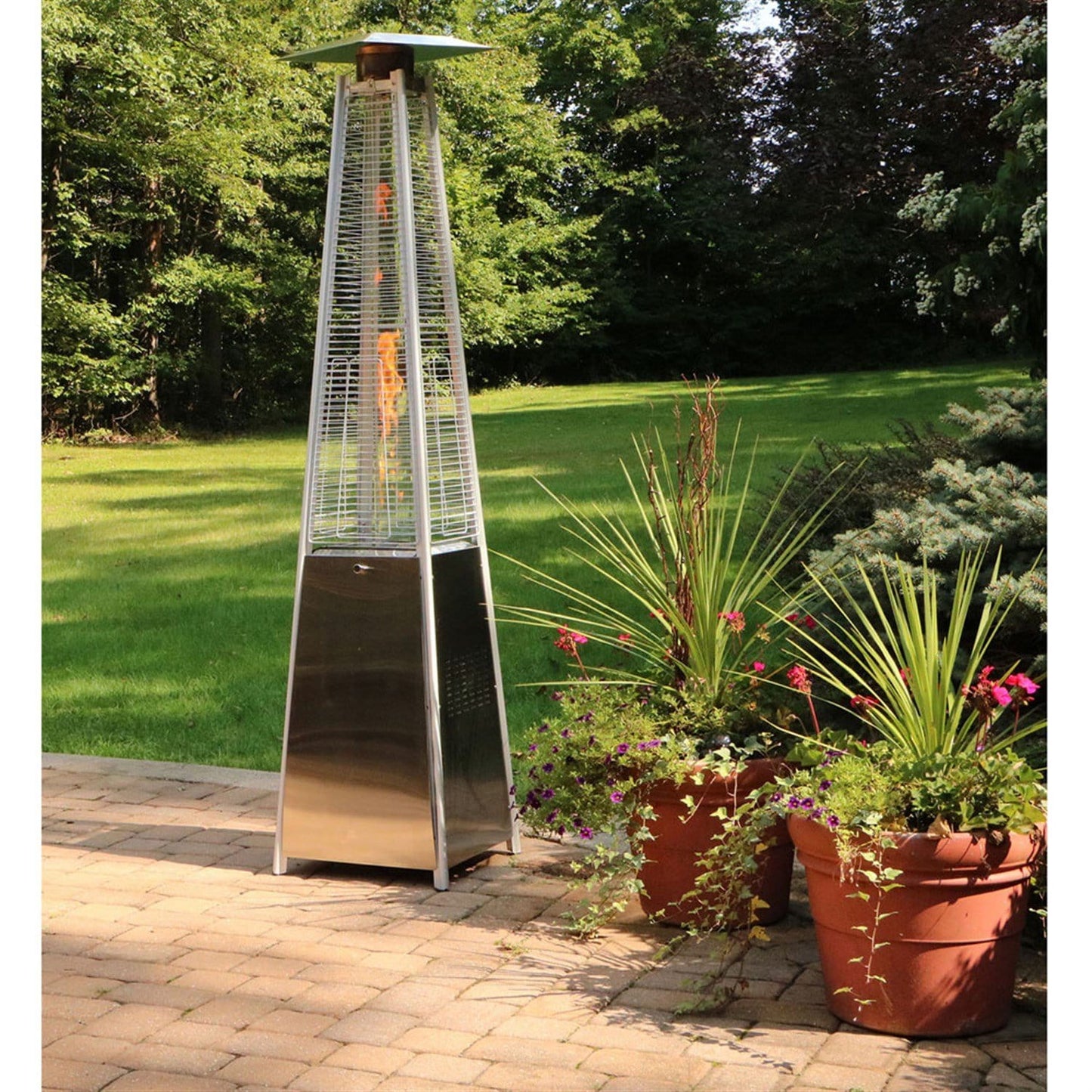 Patio Heater Hanover/HAN102SS-CV Pyramid Flame Glass patio heater Hanover