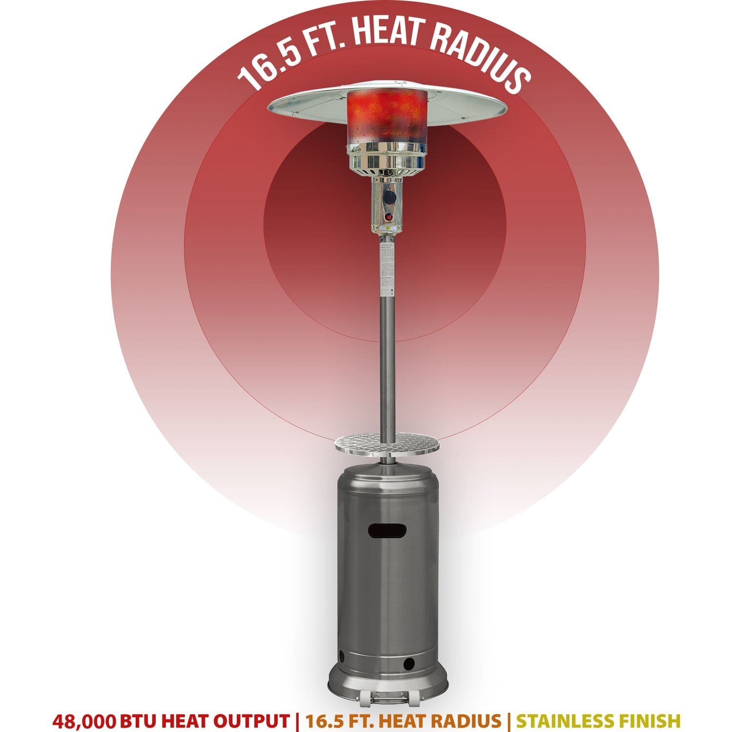 hanover patio umbrella Hanover - Steel Umbrella Patio Heater, 7' tall, Propane, 48,000 BTU