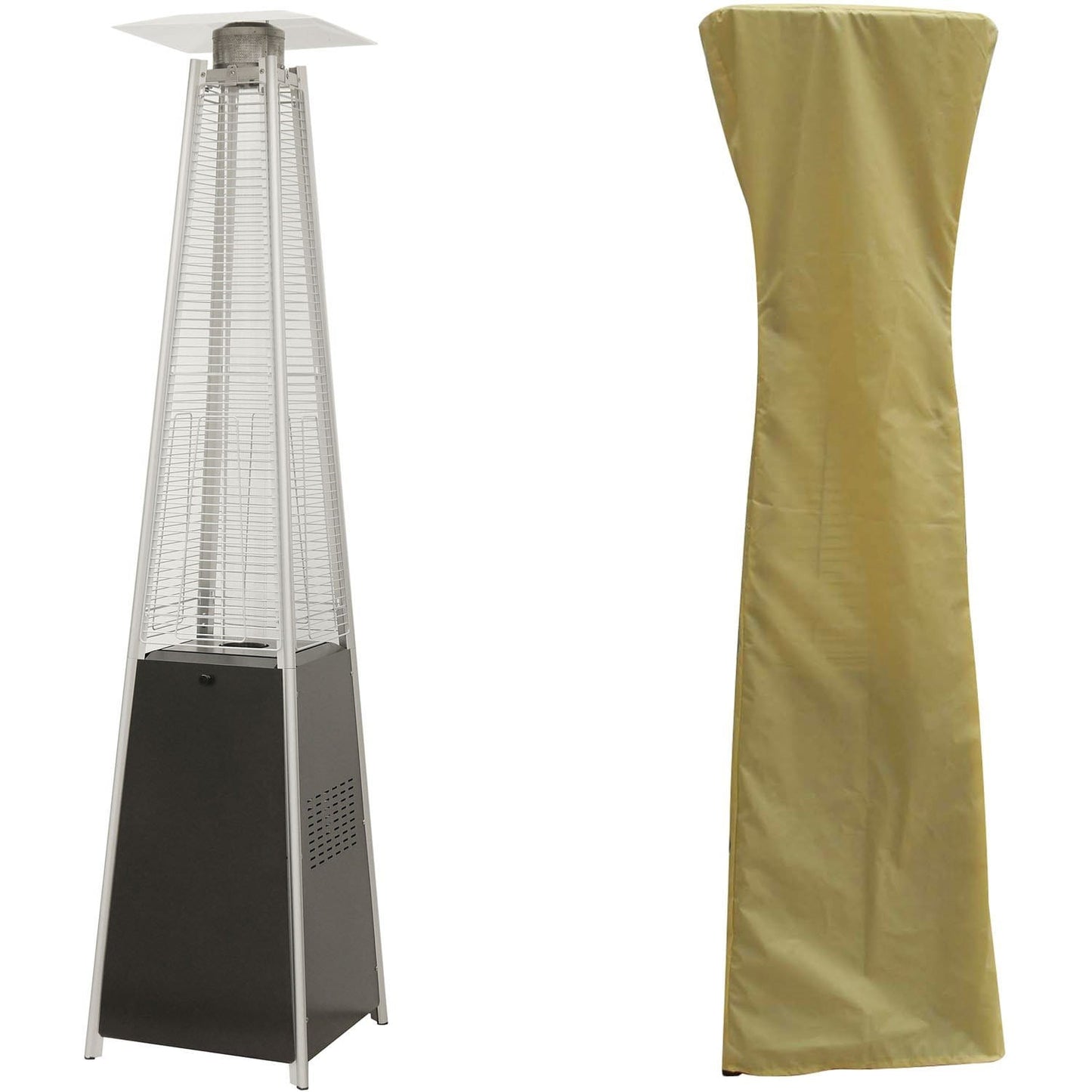 Patio Heater Hanover/HAN101BLK-CV Pyramid Flame Glass patio heater Hanover