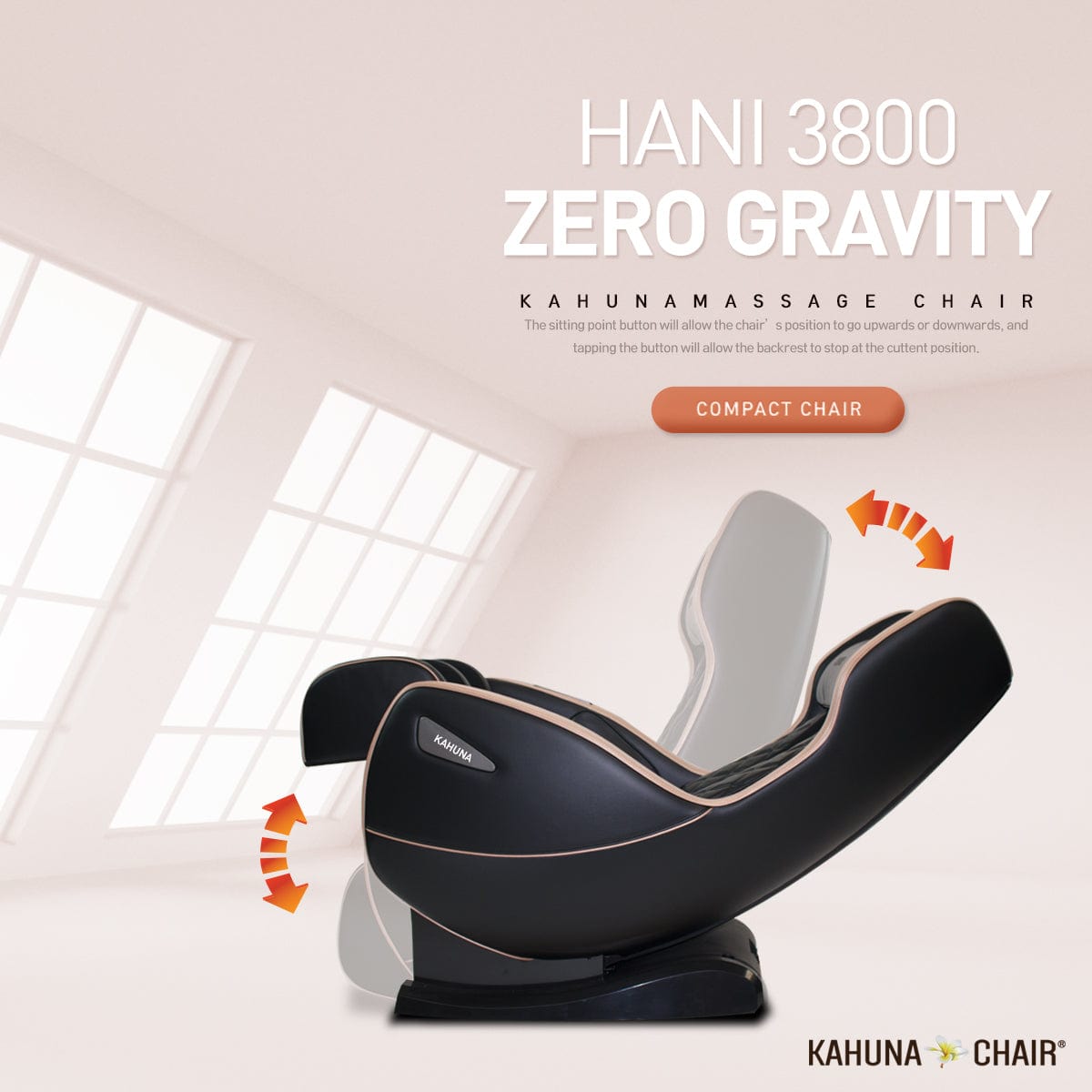 Kahuna Chair – [CM] L-Track Zero Gravity Compact Kahuna, Hani3800 [Black] - Massage Chair