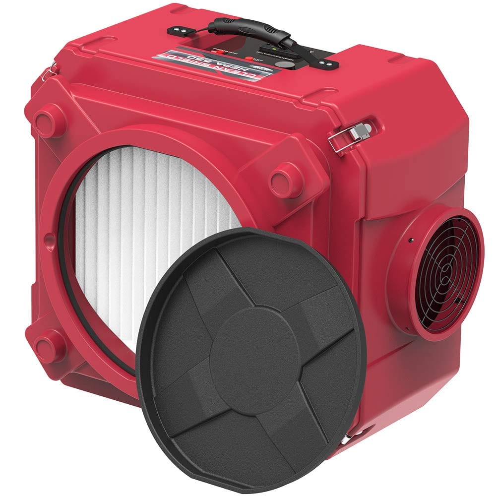 Air Scrubber Alorair® Cleanshield Hepa 550 Air Scrubber With Filter Change Light And Variable Speed Red Alorair