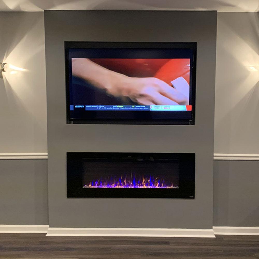 The Sideline 60 60" Recessed Electric Fireplace Touchstone