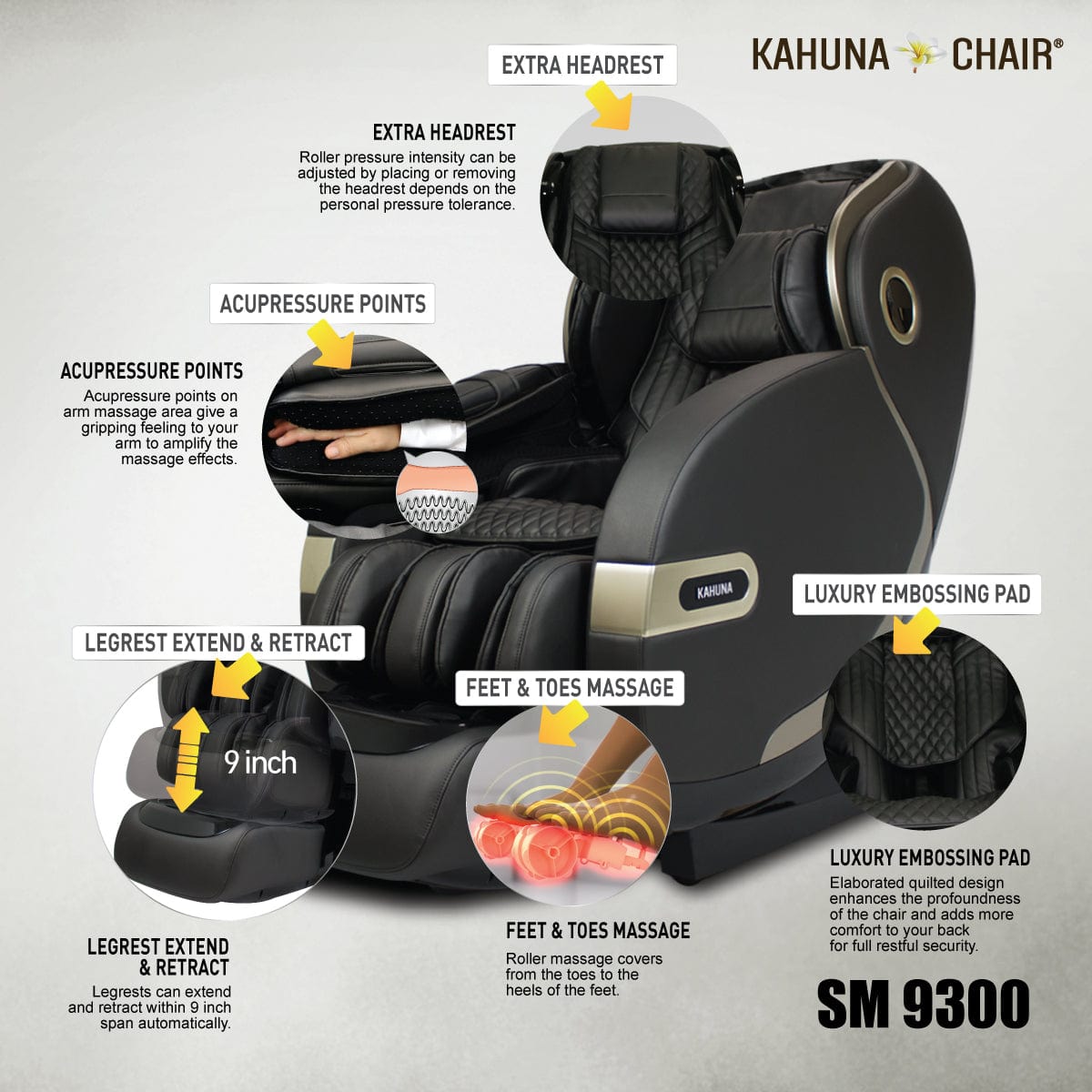 Kahuna Chair – SM 9300 [Black] - Massage Chair