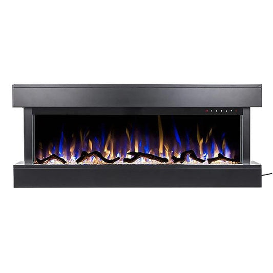 Chesmont Black 50" Wall Mount 3-Sided Smart Electric Fireplace (Alexa/Google Compatible) Touchstone