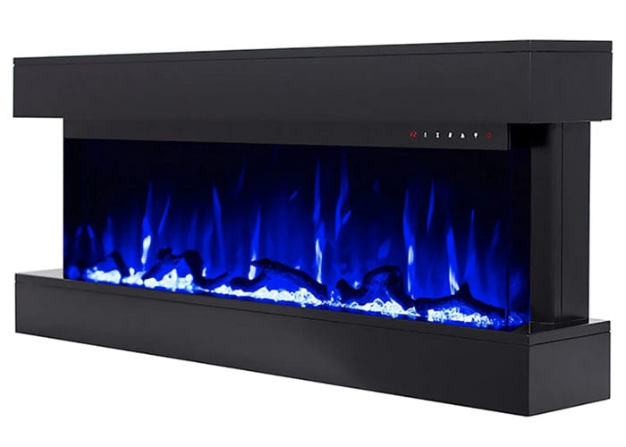 Chesmont Black 50" Wall Mount 3-Sided Smart Electric Fireplace (Alexa/Google Compatible) Touchstone