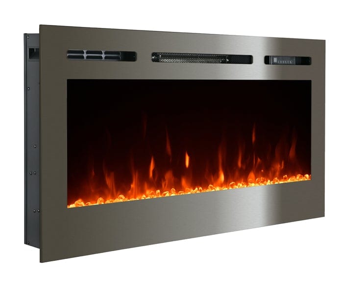 The Sideline 50 Stainless Steel 50" Recessed Electric Fireplace Touchstone