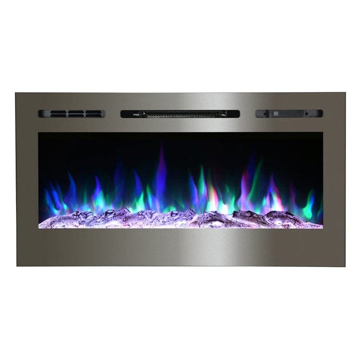 The Sideline 50 Stainless Steel 50" Recessed Electric Fireplace Touchstone