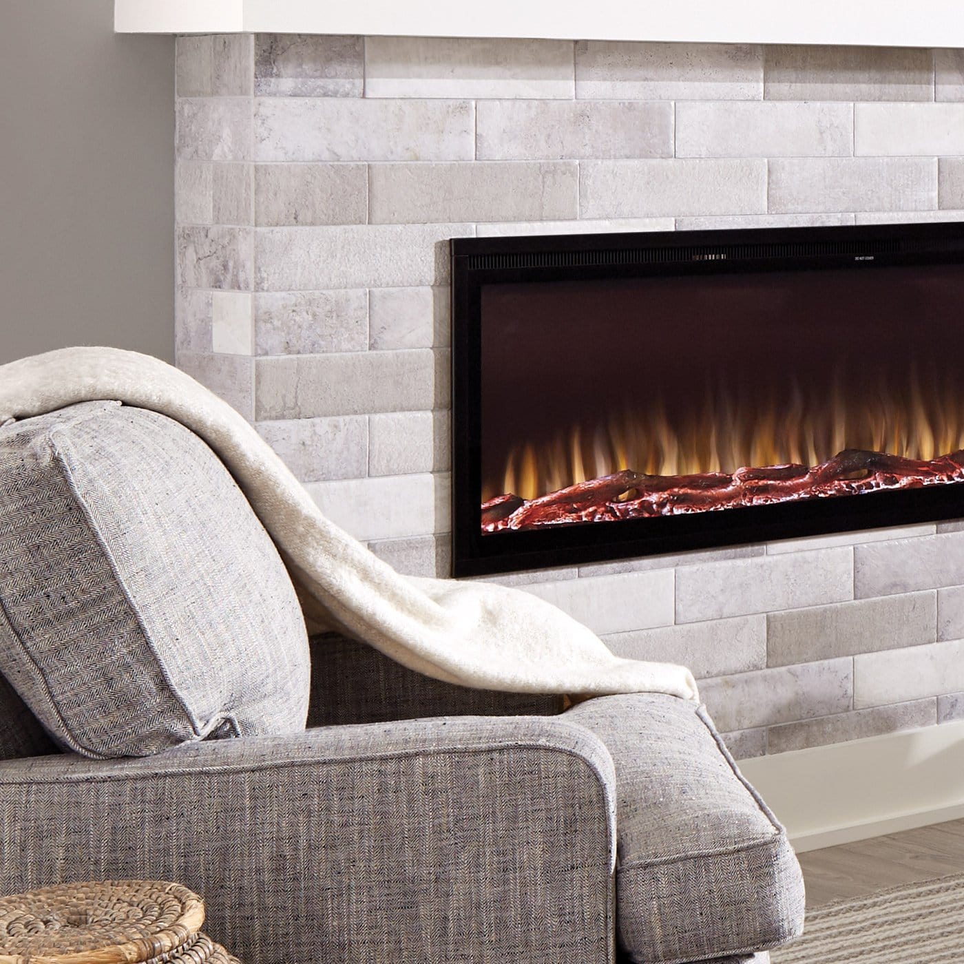 Sideline Elite Smart 72" WiFi-Enabled Recessed Electric Fireplace (Alexa/Google Compatible) Touchstone