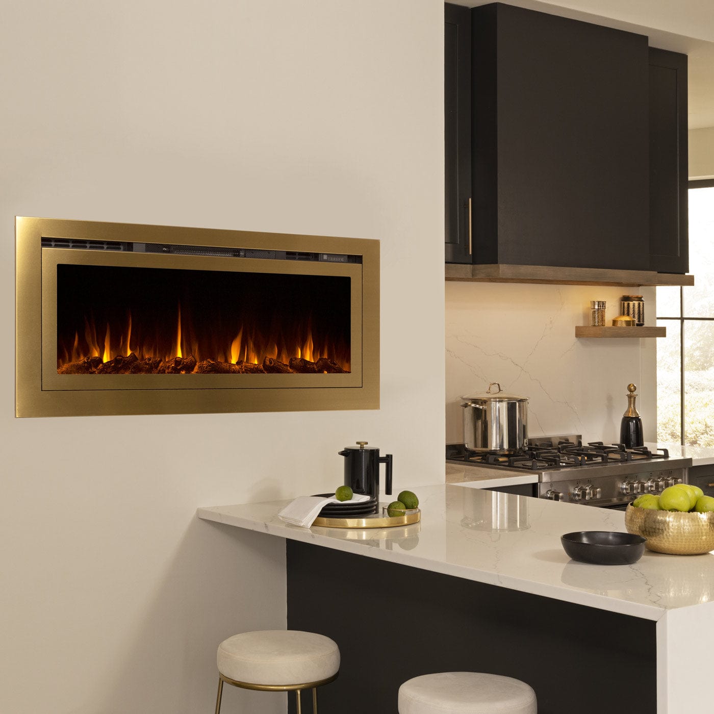 Sideline Deluxe Gold 50" 86275 Recessed Smart Electric Fireplace