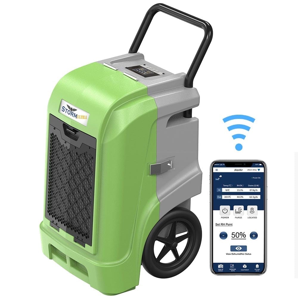 Dehumidifiers Alorair Storm Ultra 90 PPD Industrial Commercial Large Dehumidifier With Wi-Fi Controls Green Alorair